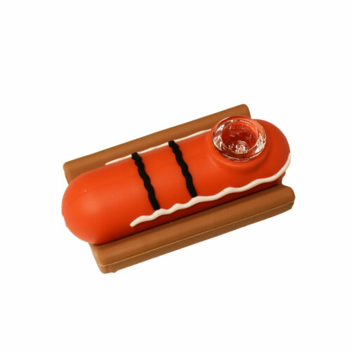 Hot Dog Silicone Pipe (Glass Bowl)