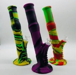 Silicone Bong With Glass (Swirl Design)