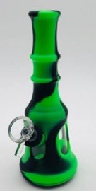 Silicone Bong With Glass (Green & Blue)