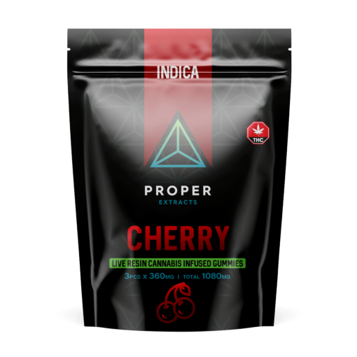 Proper Extracts Live Resin Cannabis Gummies - Cherry 1080mg THC - Front