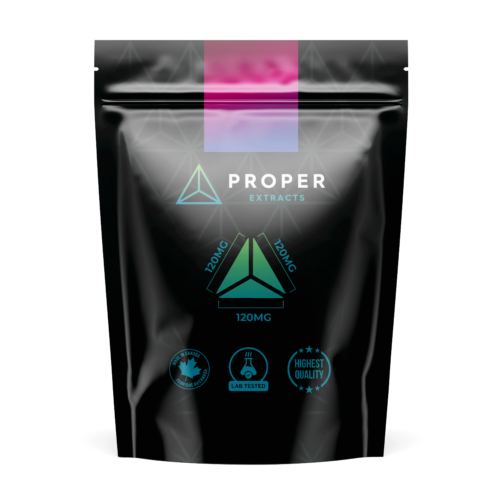 Proper Extracts Live Resin Cannabis Gummies Indica Pack 1080mg THC - Back