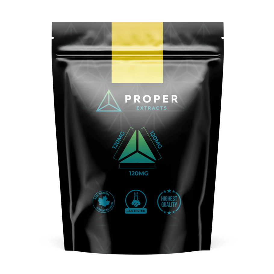 Proper Extracts Live Resin Cannabis Gummies Lemon 1080mg THC - Back