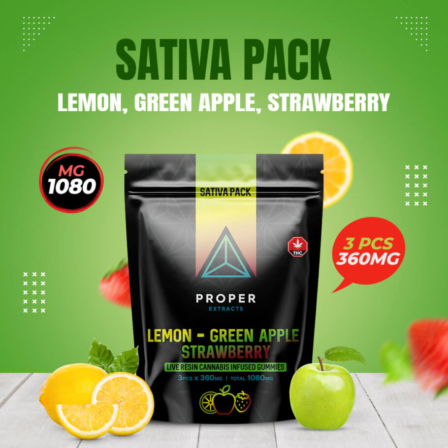 Proper Extracts Live Resin Cannabis Gummies - Satva Pack 1080mg THC - Cover Photo 1