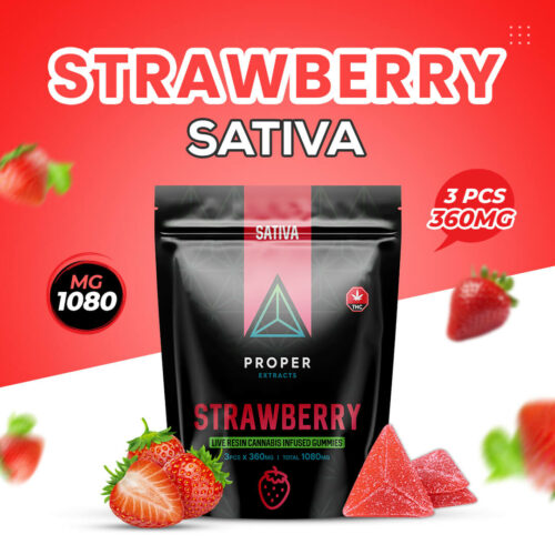 Proper Extracts Live Resin Cannabis Gummies Strawberry 1080mg THC - Cover Photo 1
