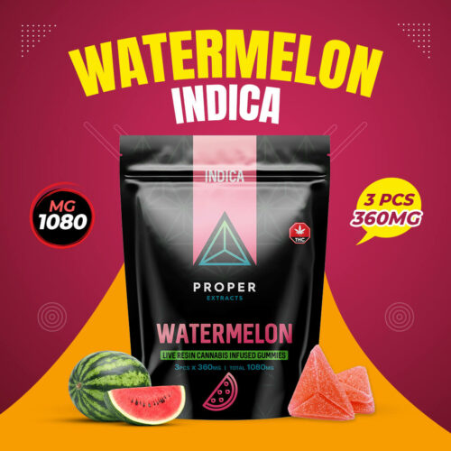 Proper Extracts Live Resin Cannabis Gummies Watermelon 1080mg THC - Cover Photo 1
