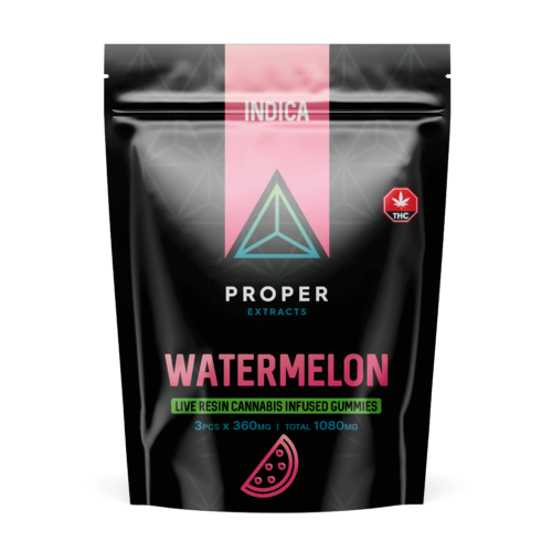 Proper Extracts Live Resin Cannabis Gummies Watermelon 1080mg THC - Front