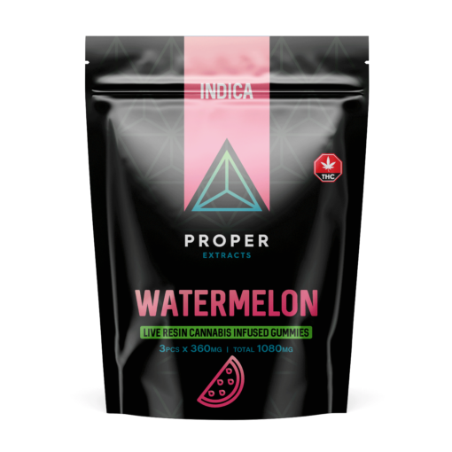 Proper Extracts Live Resin Cannabis Gummies Watermelon 1080mg THC - Front