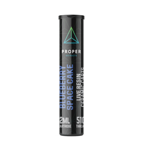 Proper Extracts Live Resin Vape Cartridges - Blueberry Space Cake